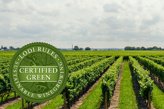 certified sustainable vineyard with Lodi Rules seal